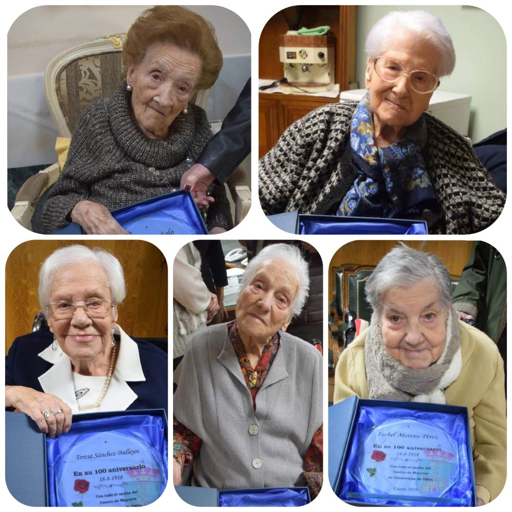  Imagen La Asociación de Mayores y la concejalía de Servicios Sociales homenajean a cinco vecinas que cumplieron 100 años en 2018