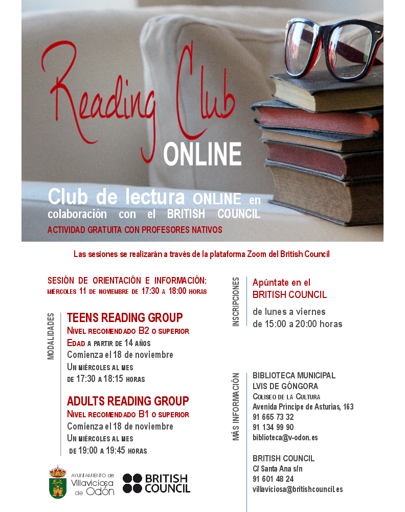 Abiertas las inscripciones para el Club de Lectura en inglés, ahora en modalidad online
