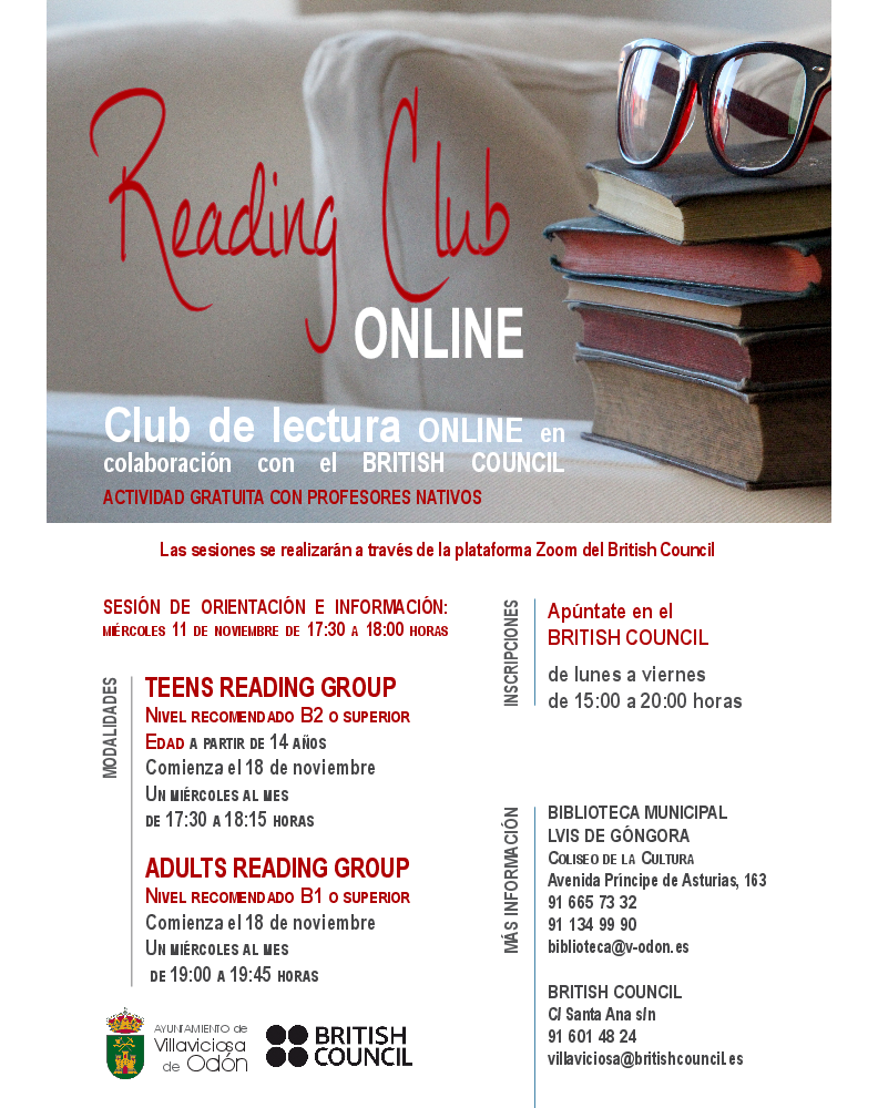  Imagen Abiertas las inscripciones para el Club de Lectura en inglés, ahora en modalidad online