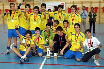  Imagen El equipo infantil masculino de la A.D. Balonmano Villaviciosa, campeón de Madrid