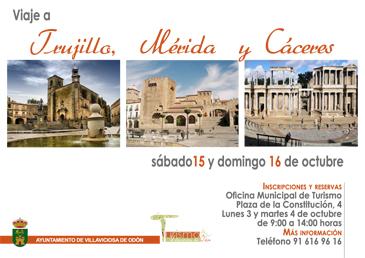  Imagen La Oficina Municipal de Turismo propone un viaje a Trujillo, Mérida y Cáceres los días 15 y 16 de octubre