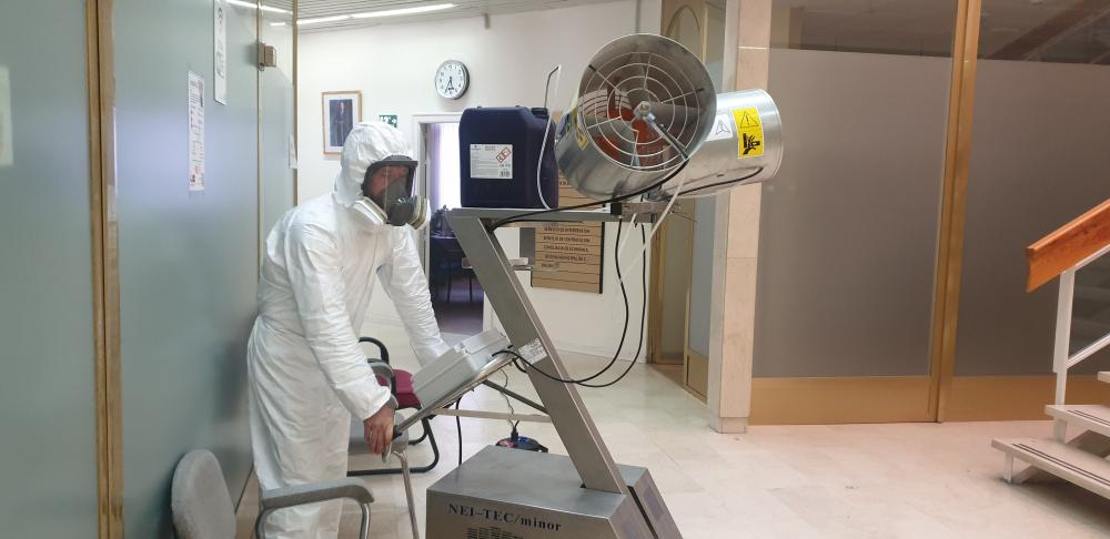  Imagen El Coliseo de la Cultura retrasa este miércoles su hora de apertura debido a los trabajos de desinfección contra el COVID-19