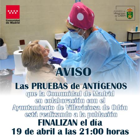 Villaviciosa finalizará la campaña de test de antígenos el próximo lunes 19 de abril