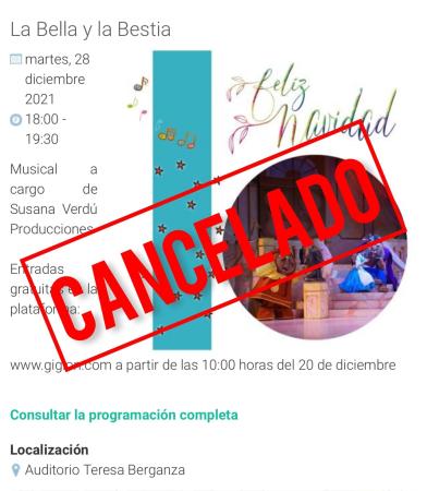 Cancelado el musical La Bella y la bestia