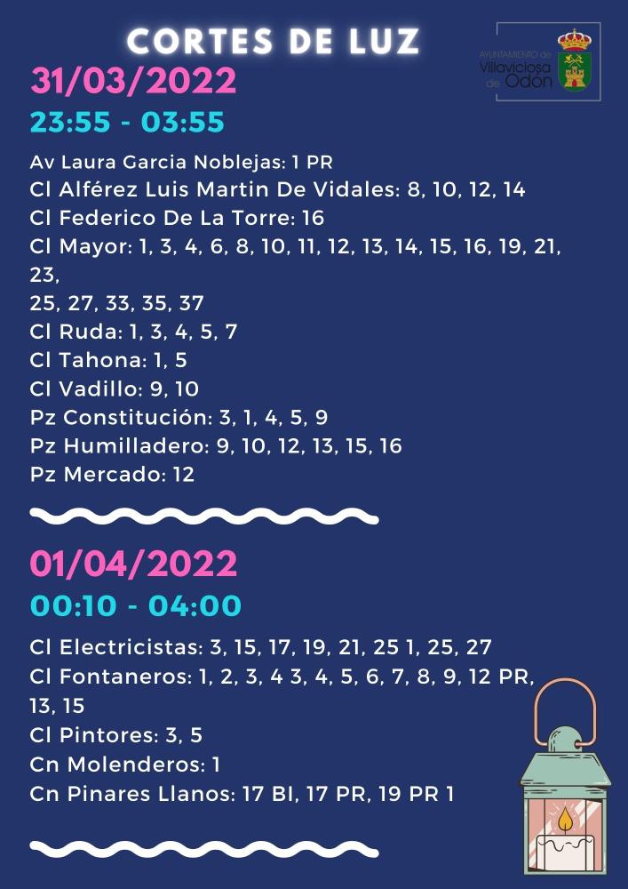  Imagen Próximos cortes de luz