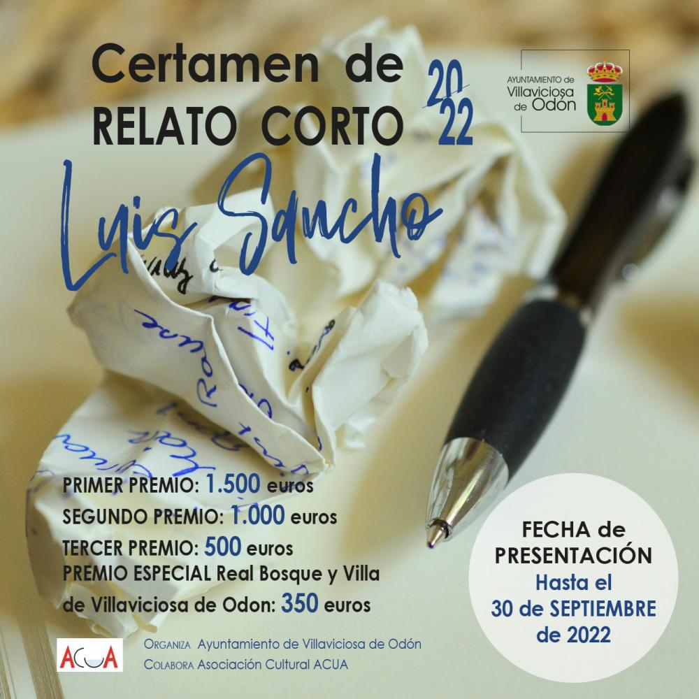  Imagen El Ayuntamiento de Villaviciosa de Odón convoca el Certamen de Relato Corto Luis Sancho 2022