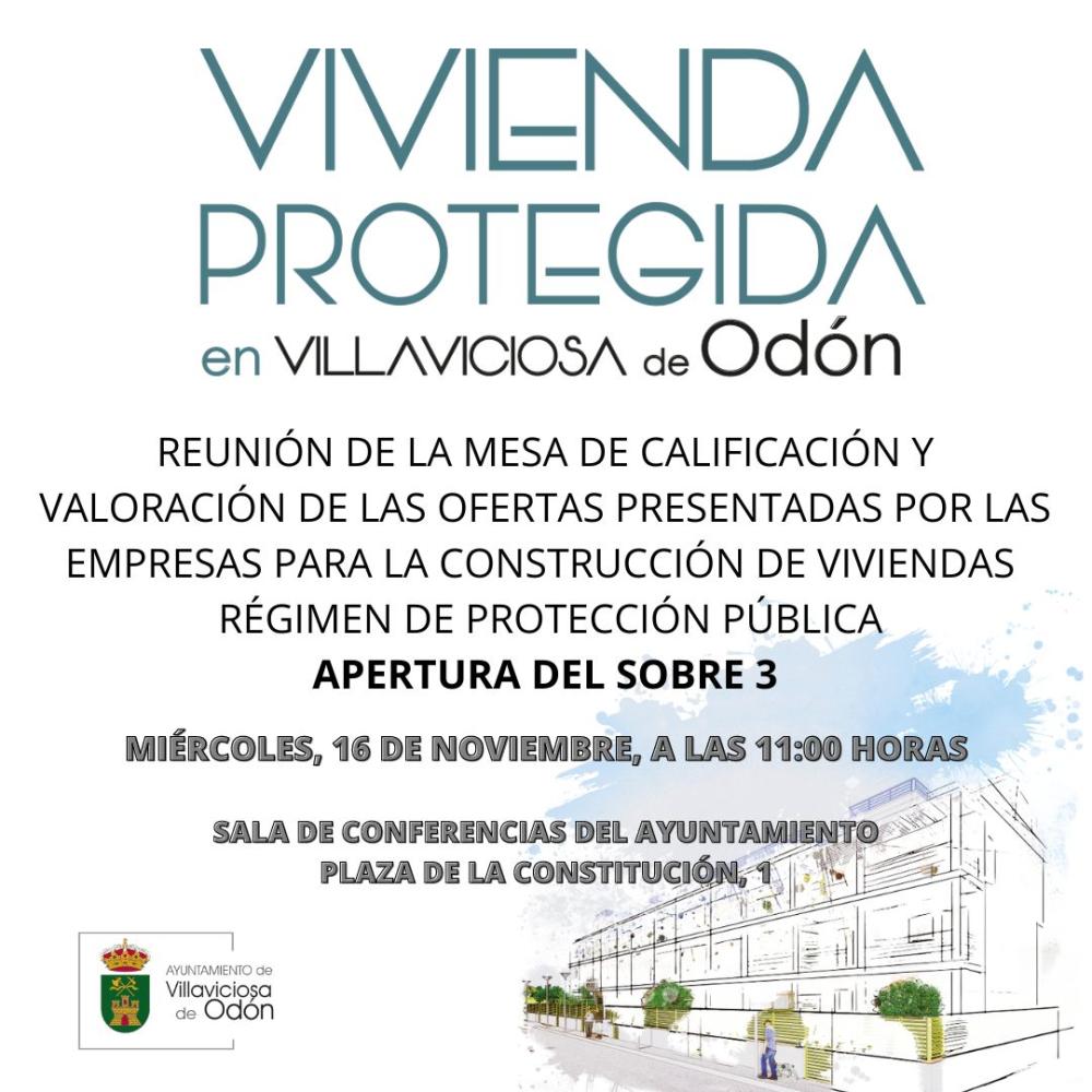  Imagen Este miércoles se llevará a cabo el acto de apertura del sobre nº 3 de la licitación correspondiente a la enajenación de parcelas para la construcción de vivienda pública protegida