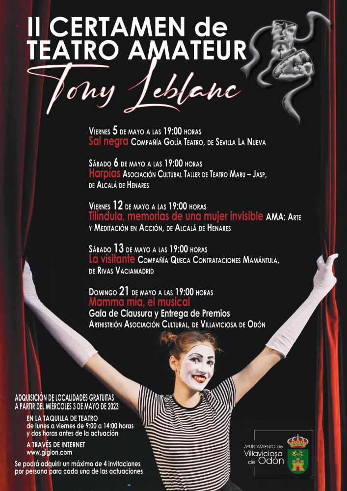  Imagen Este viernes comienzan las representaciones de la II edición del Certamen de Teatro Amateur Tony Leblanc de Villaviciosa de Odón