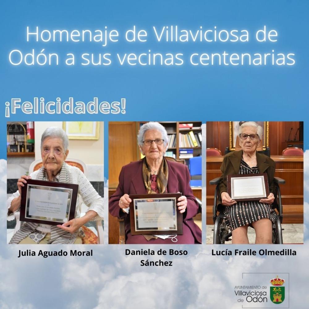  Imagen Villaviciosa de Odón homenajea a tres vecinas que este año cumplen un siglo de edad