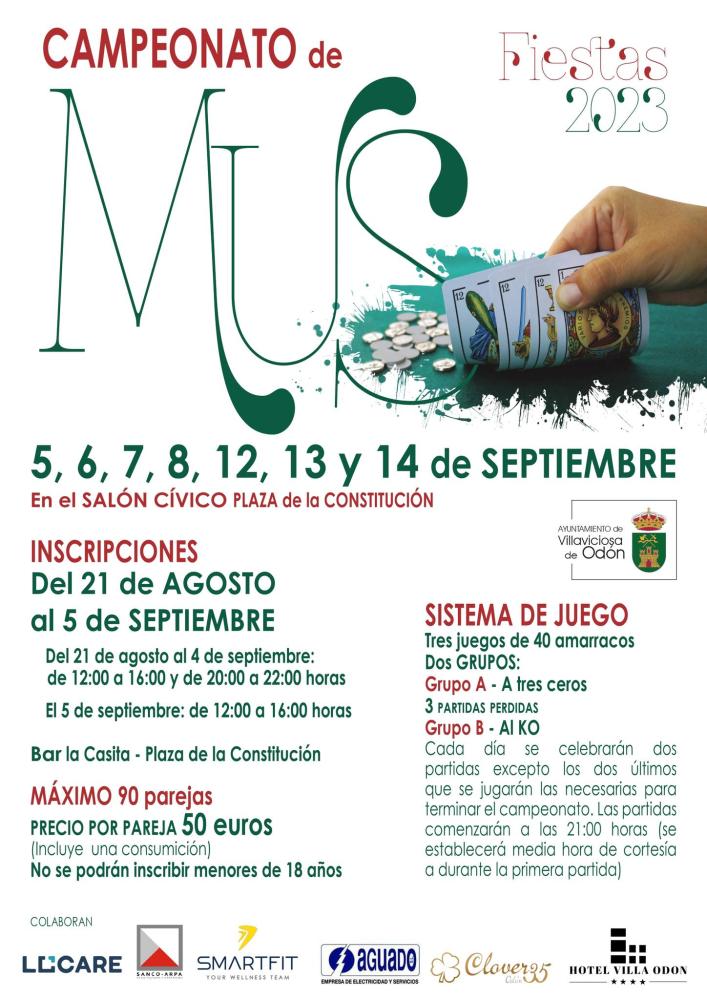  Imagen El 21 de agosto se abre el plazo de inscripción para participar en el Campeonato de Mus de las Fiestas 2023