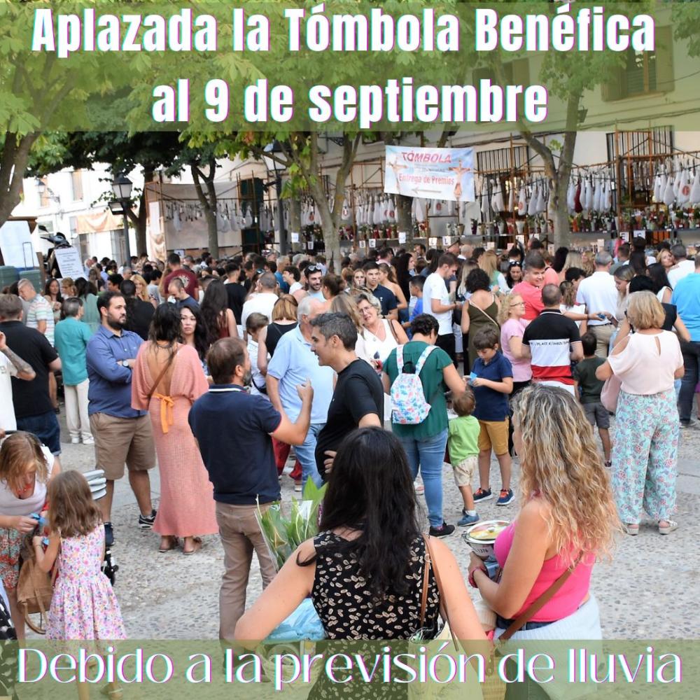  Imagen La Tómbola Benéfica de la Hermandad del Cristo del Milagro se aplaza al sábado 9 de septiembre debido a la previsión de lluvias