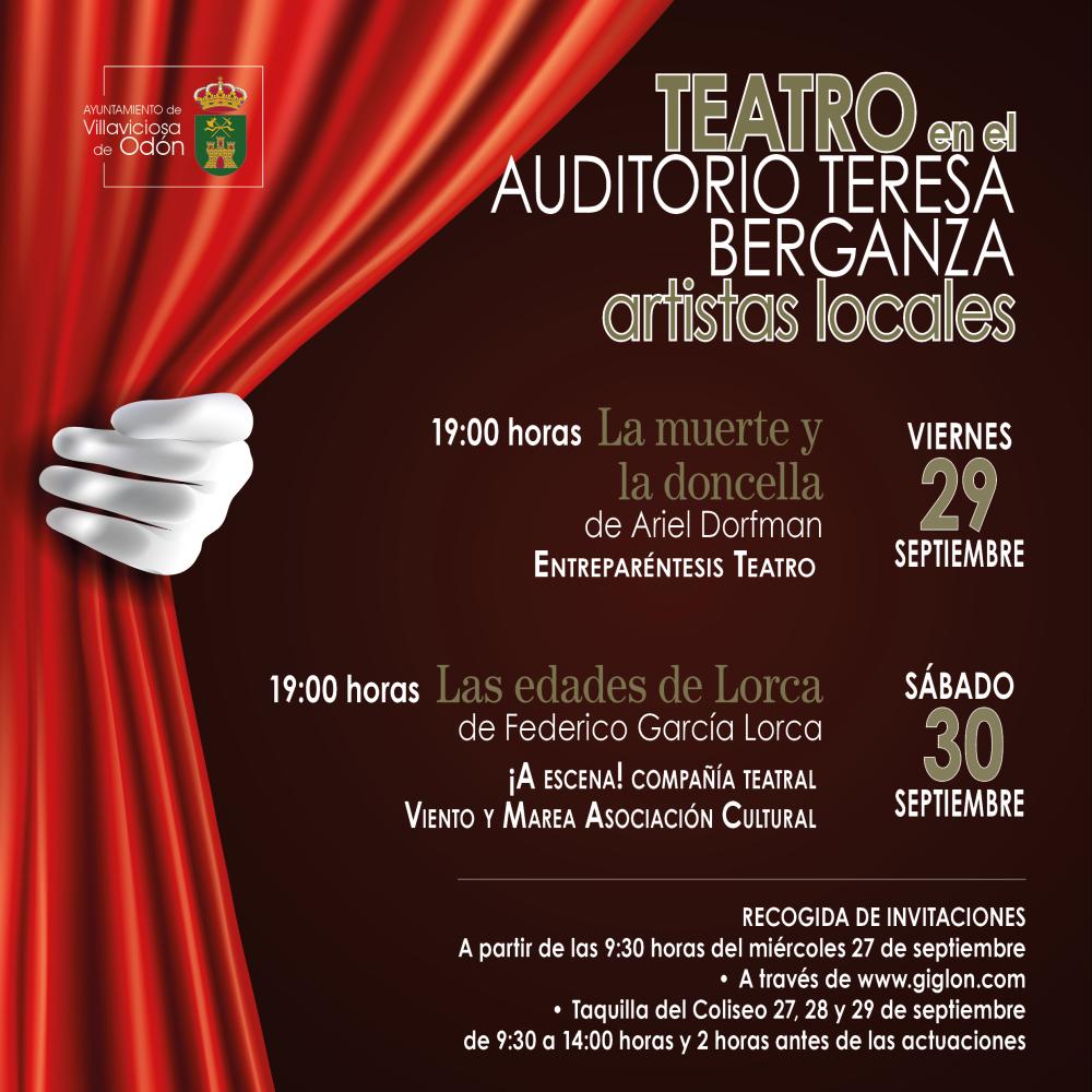  Imagen El Ayuntamiento programa dos representaciones teatrales para el viernes y sábado dirigidas a la promoción de los artistas locales