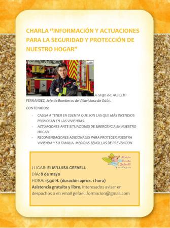 Charla: “Información y actuaciones para la seguridad y protección de nuestro hogar”