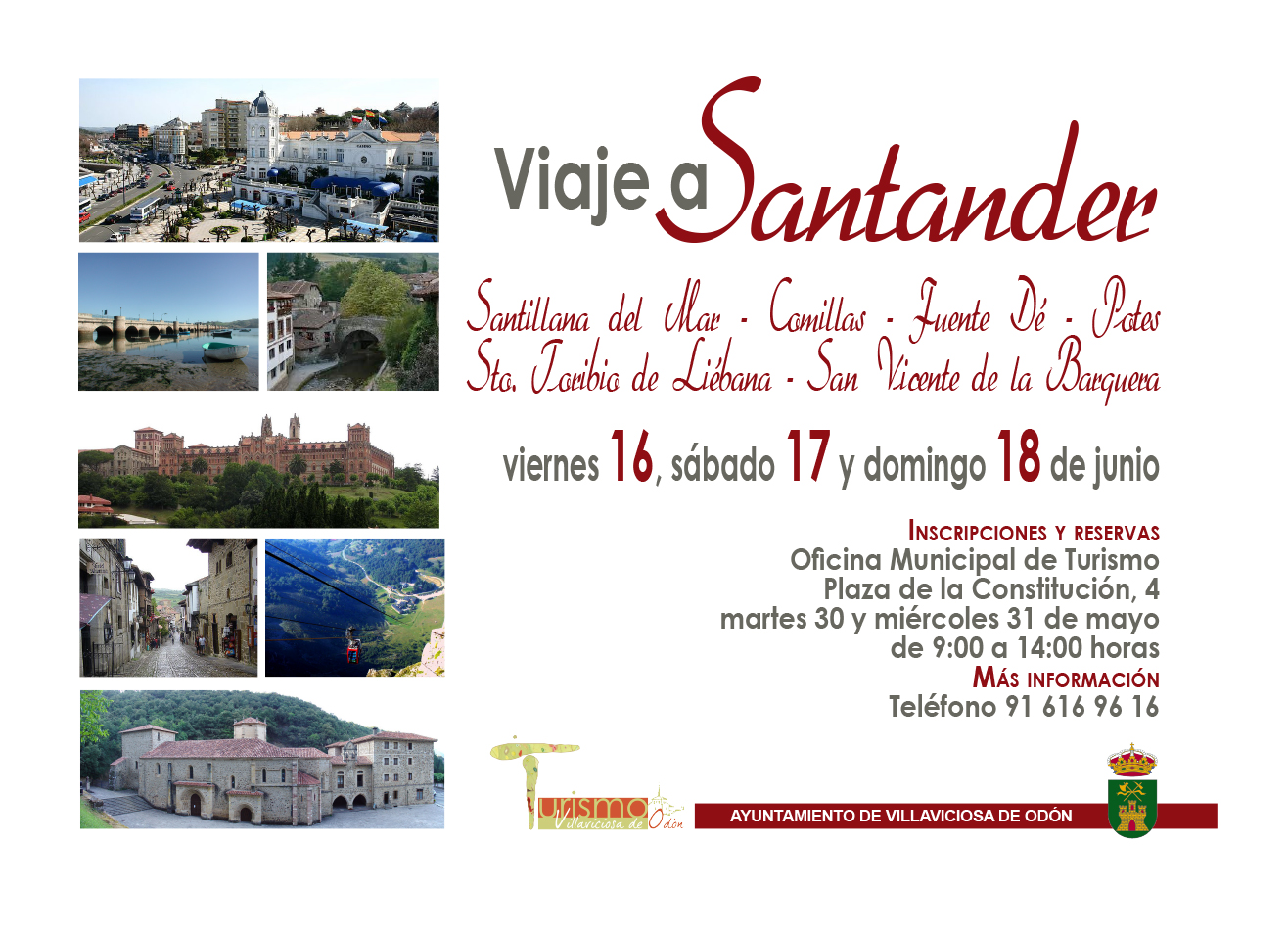 Inscripciones para el viaje a Cantabria del 16, 17 y 18 de junio