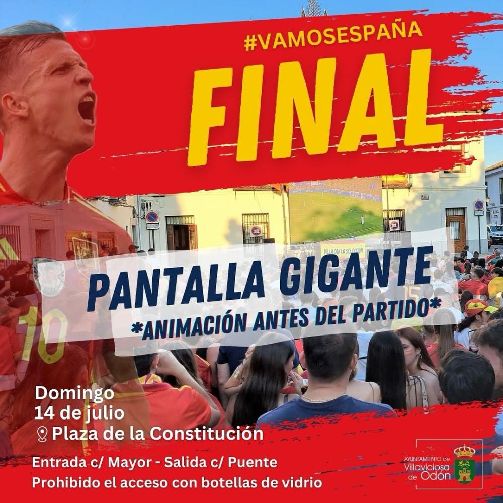  Imagen El Ayuntamiento instalará una pantalla gigante para presenciar el partido de España en la final de la Eurocopa