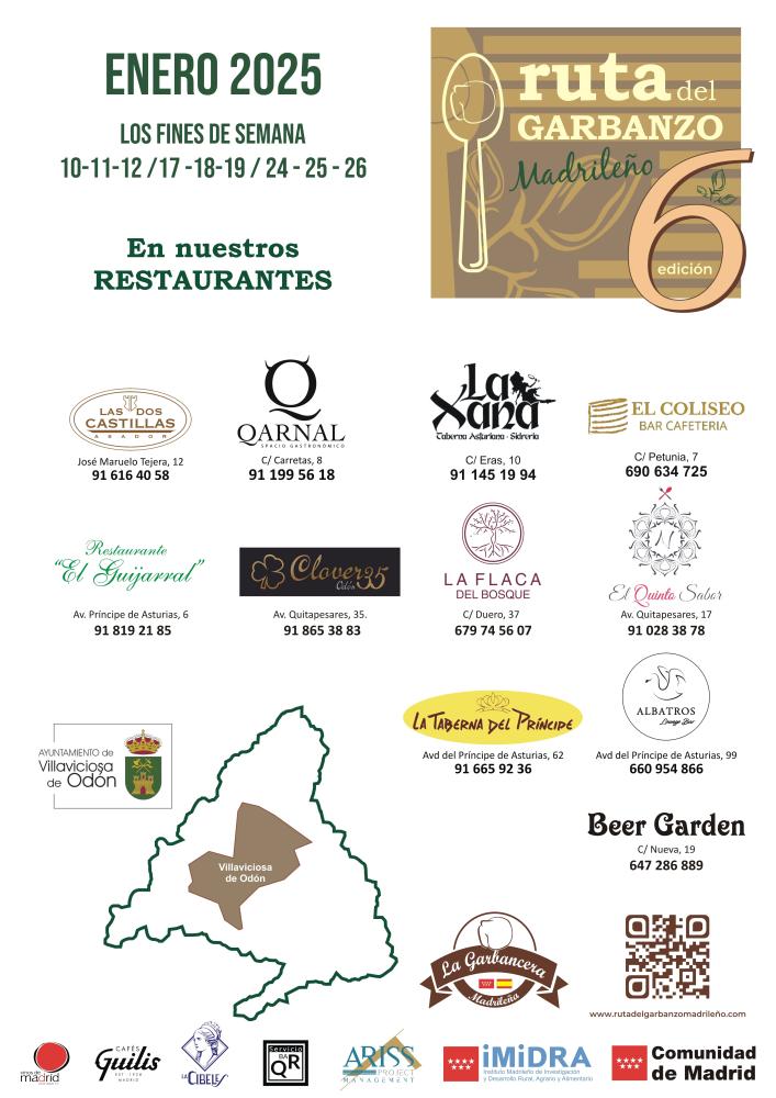  Imagen Once restaurantes de Villaviciosa de Odón participan en la 6ª Ruta del Garbanzo