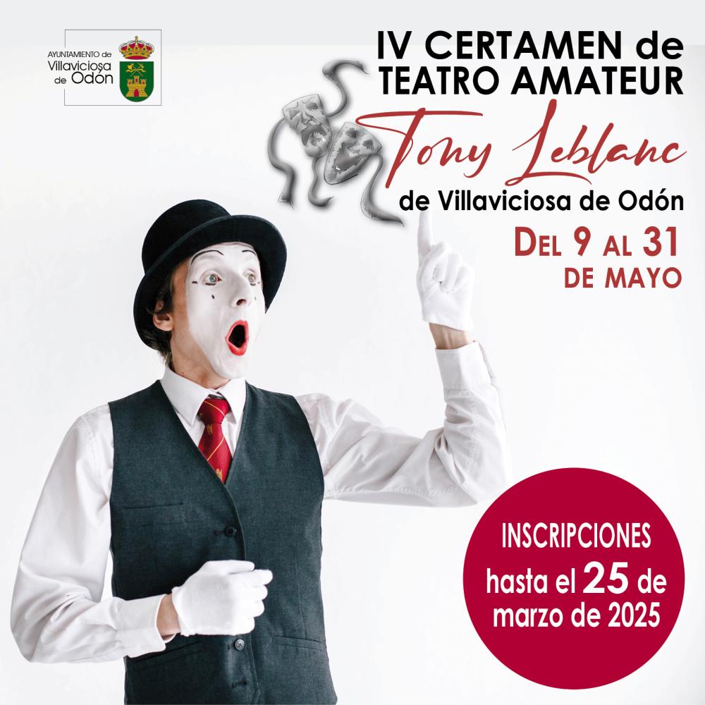  Imagen Villaviciosa de Odón abre el plazo para la inscripción de las compañías en la IV edición del Certamen de Teatro Amateur Tony Leblanc