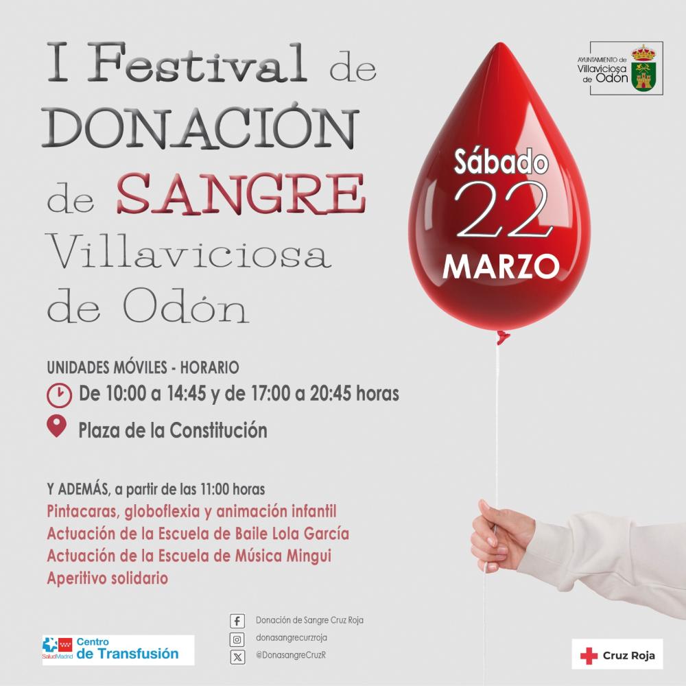 Villaviciosa de Odón celebra el I Festival de Donación de Sangre el sábado 22 de marzo