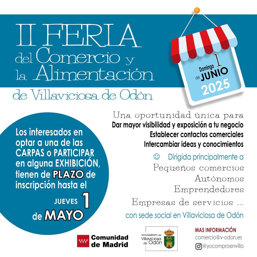 Abierto el plazo de inscripción para participar en la II Feria del Comercio y la Alimentación