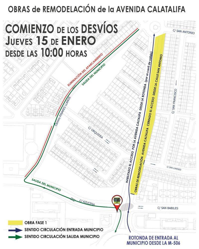 Desde el jueves 15 de enero comienzan los desvíos con motivo de las obras de remodelación de la Avenida Calatalifa