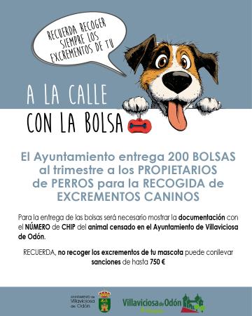 El Ayuntamiento de Villaviciosa de Odón entregará anualmente 800 bolsas a los propietarios de perros para la recogida de los excrementos...