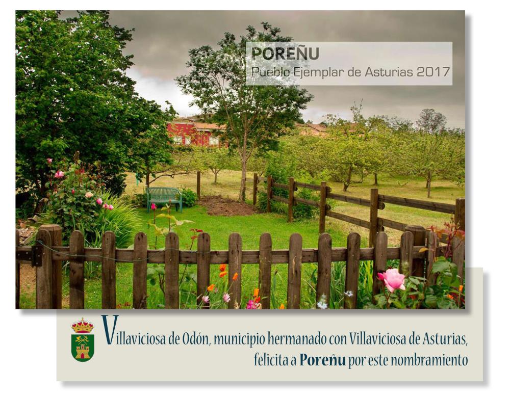  Imagen Villaviciosa de Odón felicita a Poreñu por el premio Pueblo Ejemplar de Asturias 2017