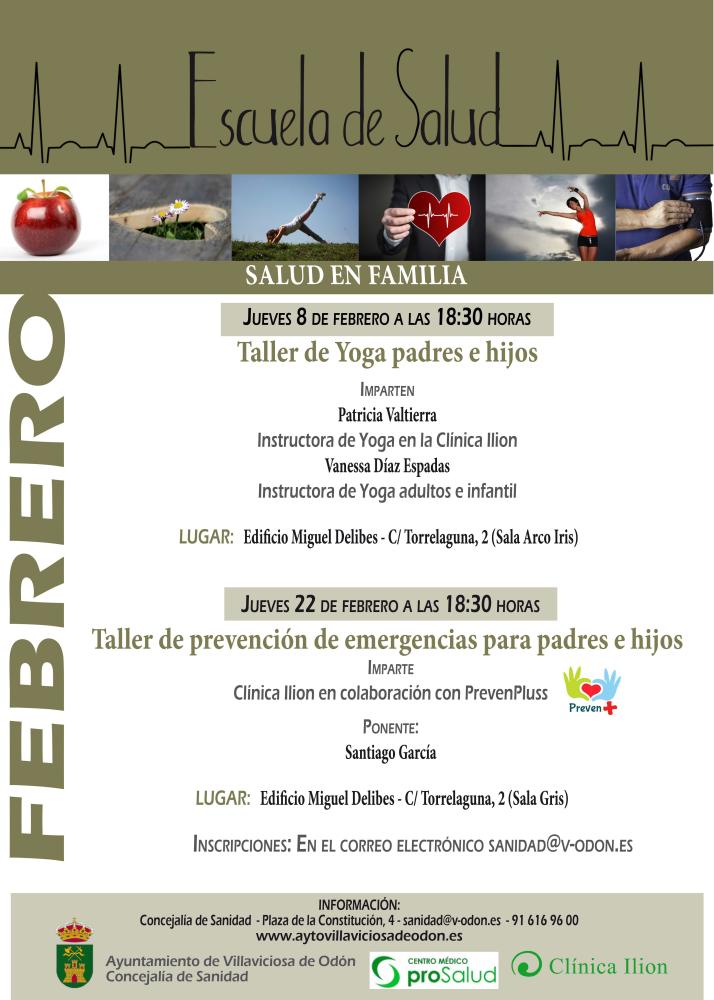  Imagen La Escuela de Salud organiza en febrero dos nuevos talleres: de yoga y de prevención de emergencias para padres e hijos